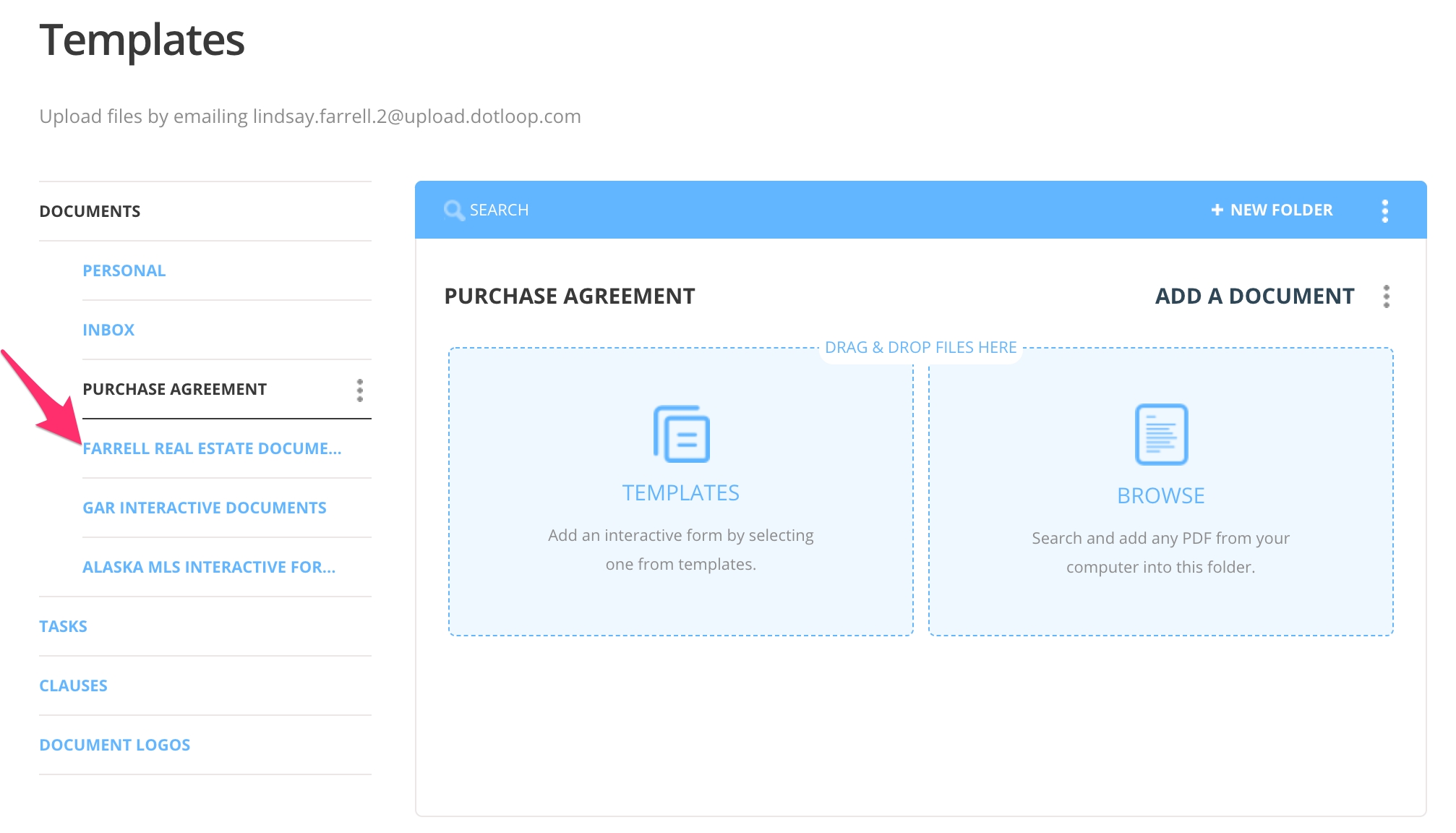 Adding Document Templates To Your Loop From The Templates