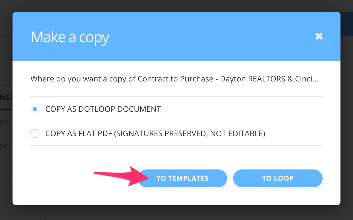 adding files to template folders – dotloop support