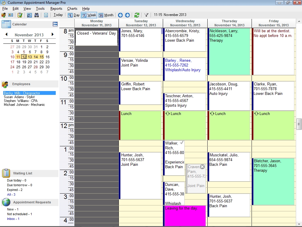 Appointment Schedule For 5 Days - Example Calendar Printable