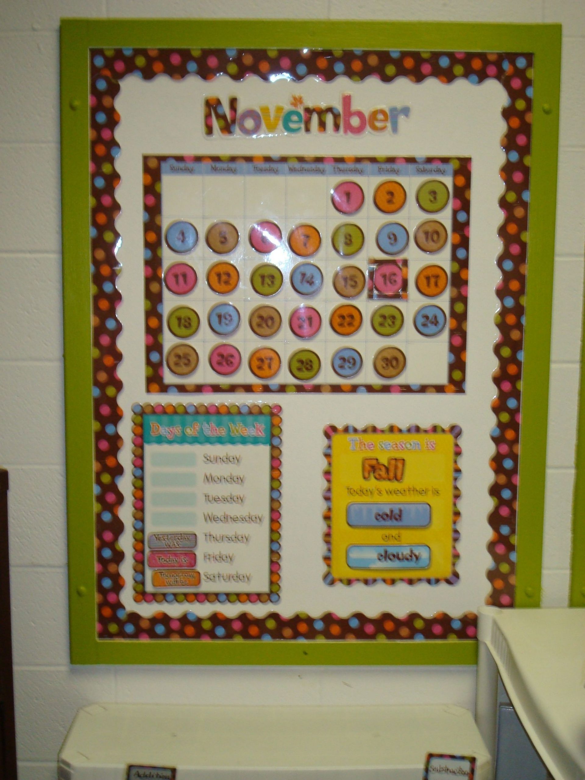 another view of the calendar bulletin board | calendar