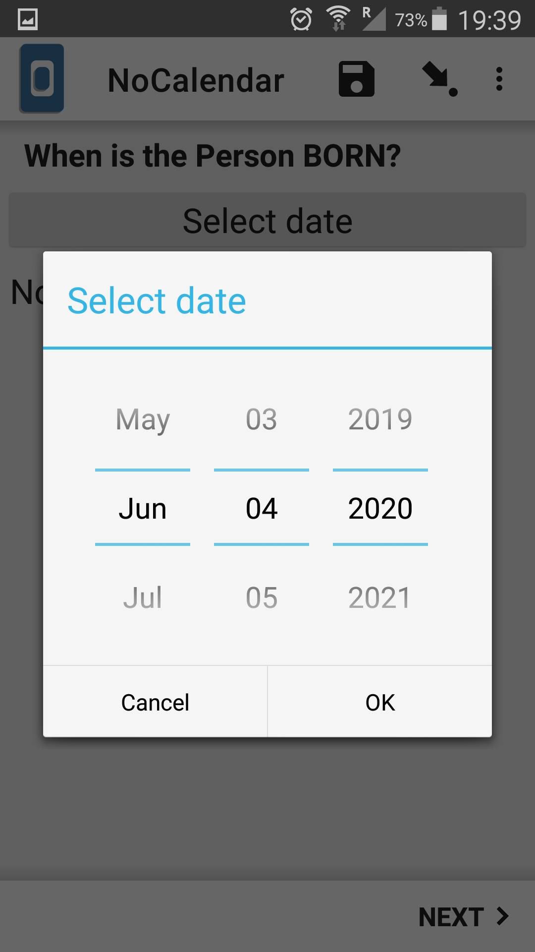 Appearance No Calendar For Date (kobocollect) Form