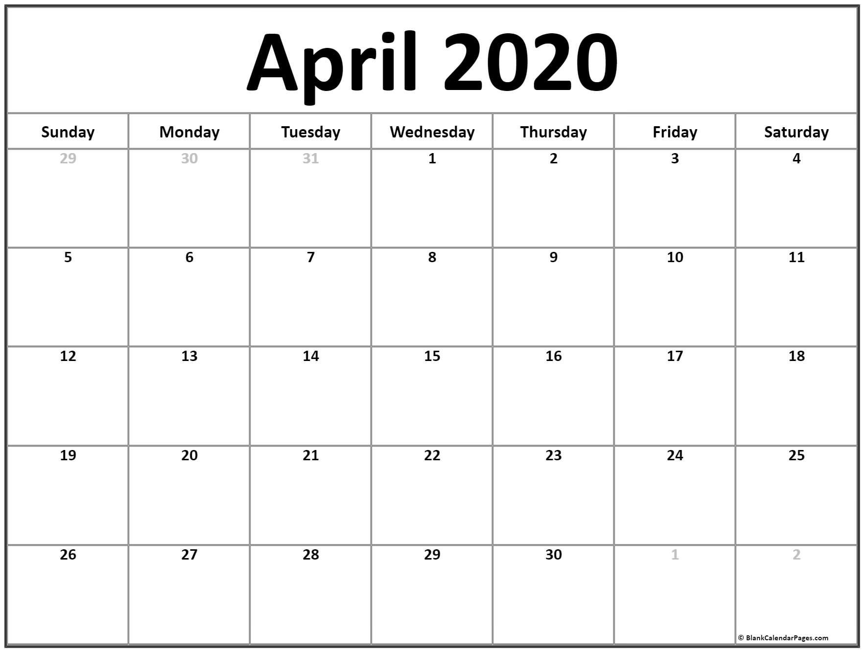 april 2020 calendar | free printable monthly calendars