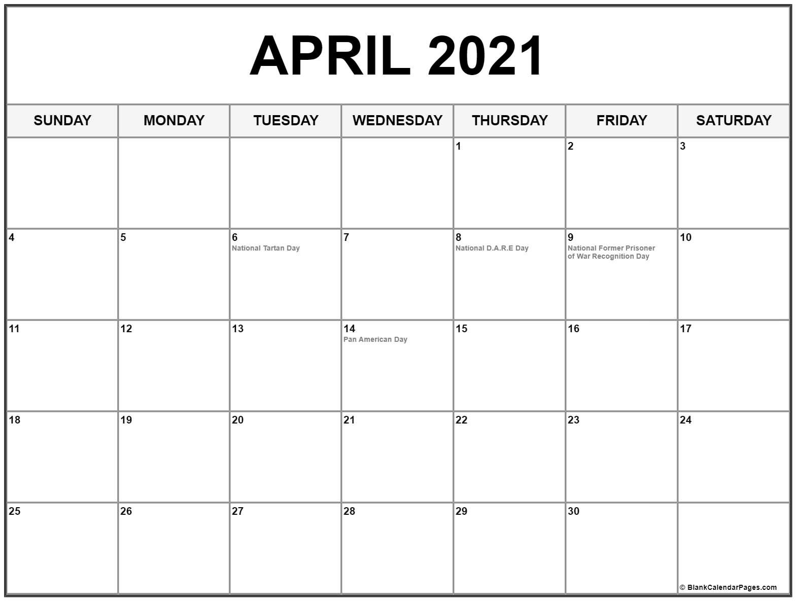 april 2021 calendar with holidays