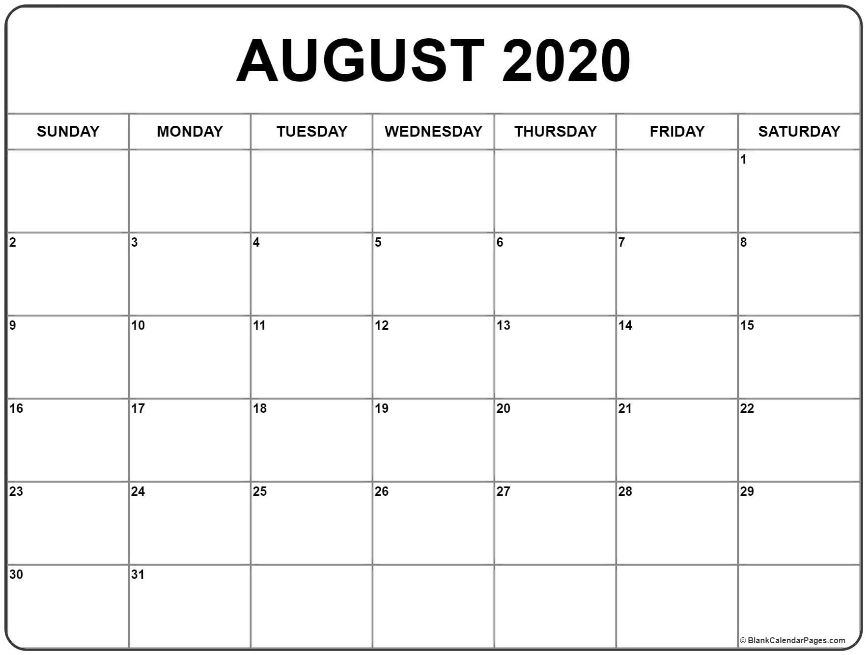 august 2020 calendar | free printable monthly calendars