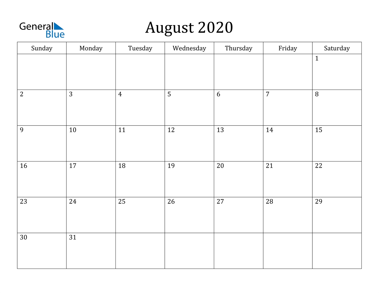 august 2020 calendar pdf word excel