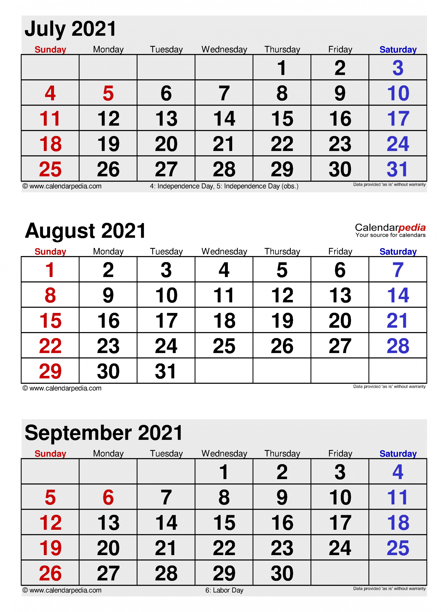 August 2021 Calendar | Templates For Word, Excel And Pdf