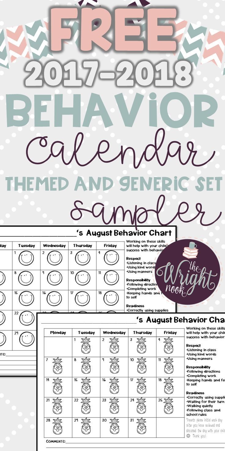 Behavior Chart Calendar Freebie | Classroom Behavior
