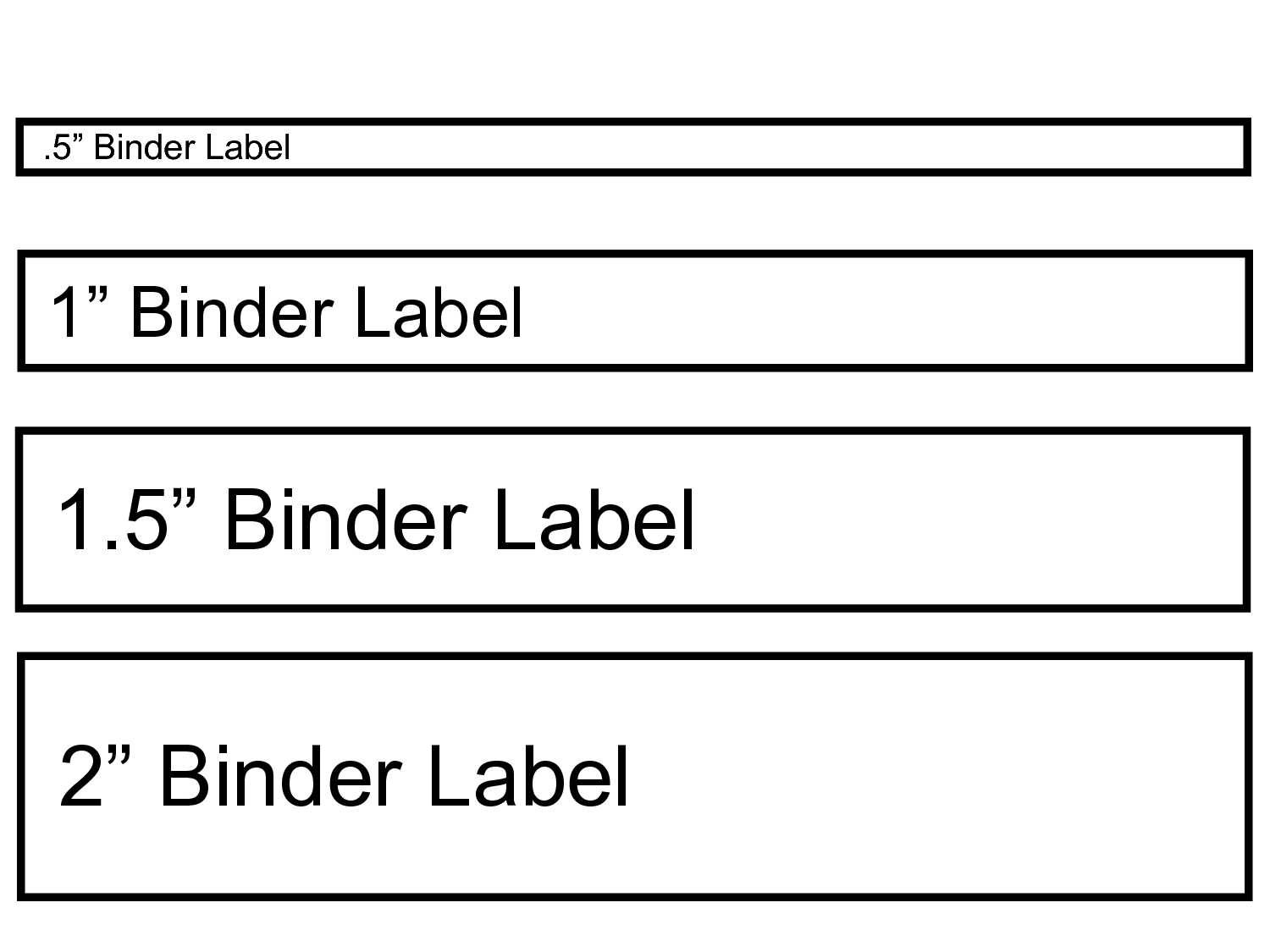 Binder Spine Label Size