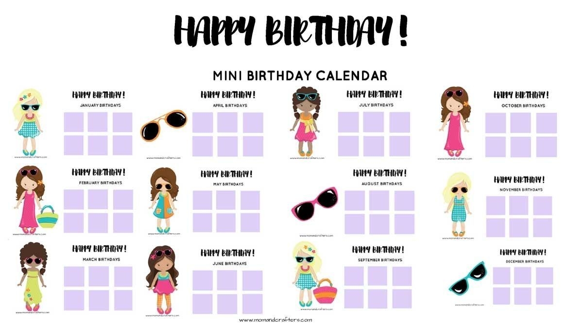 Birthday Calendar Countdown Printable In 2020 | Birthday