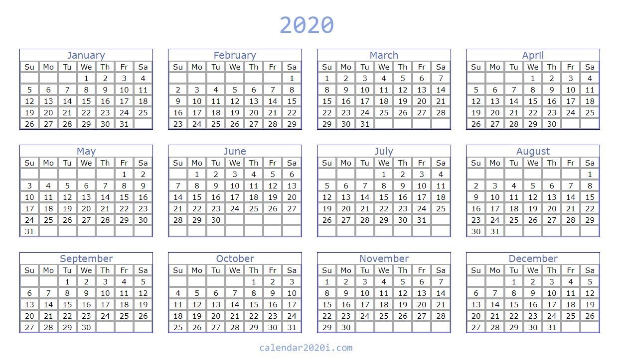 blank 2020 calendar printable templates | calendar 2020