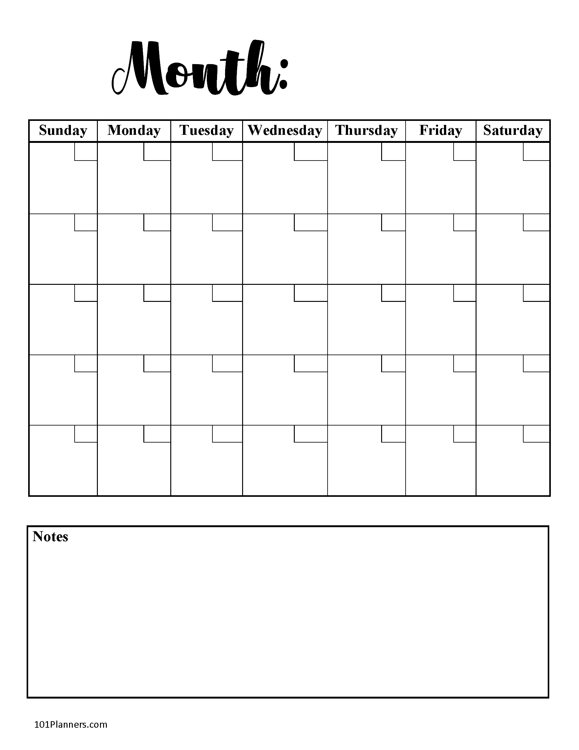 Blank Calendar