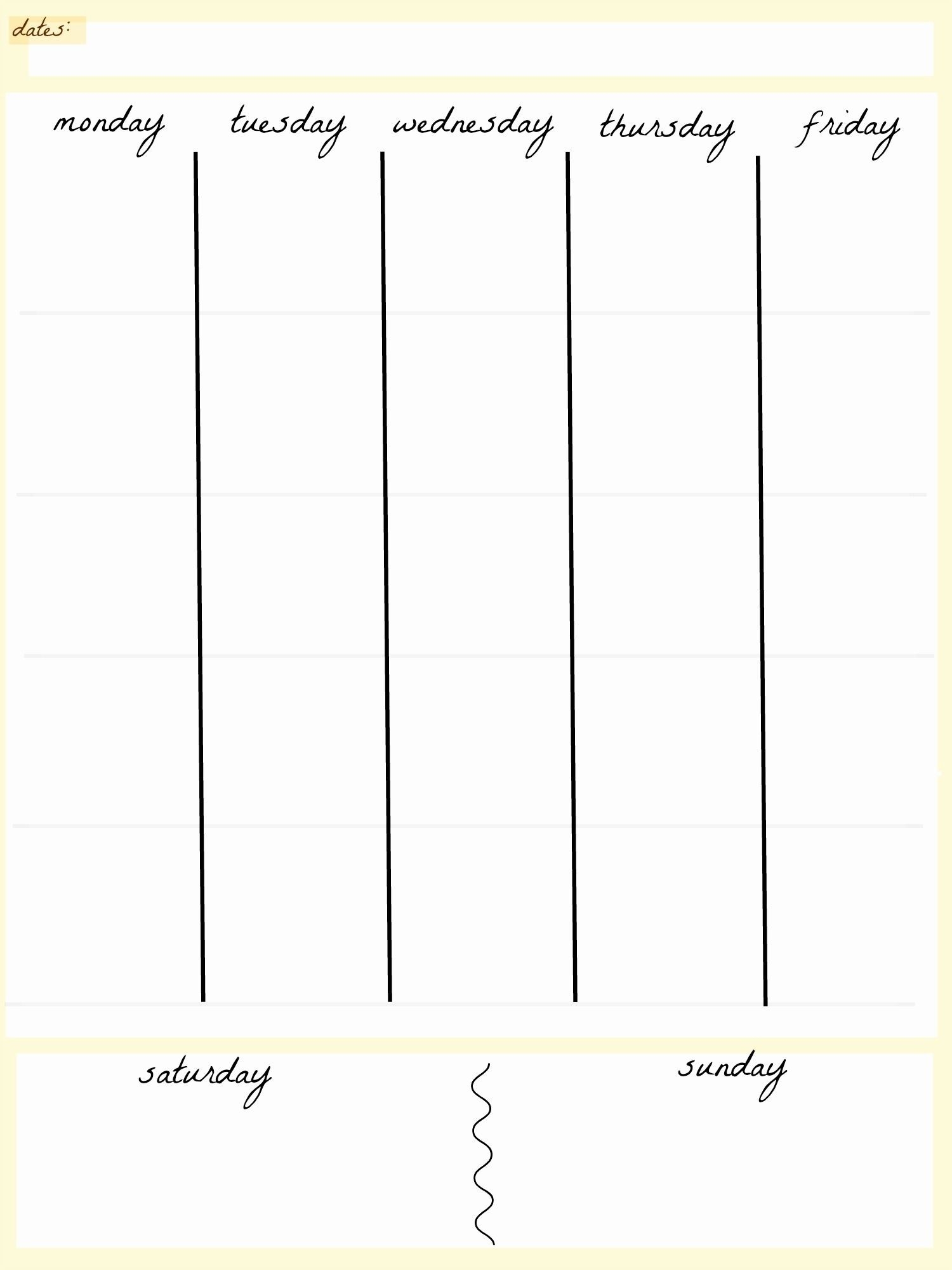 Blank Calendar 5 Day Week | Blank Calendar Template Dowload