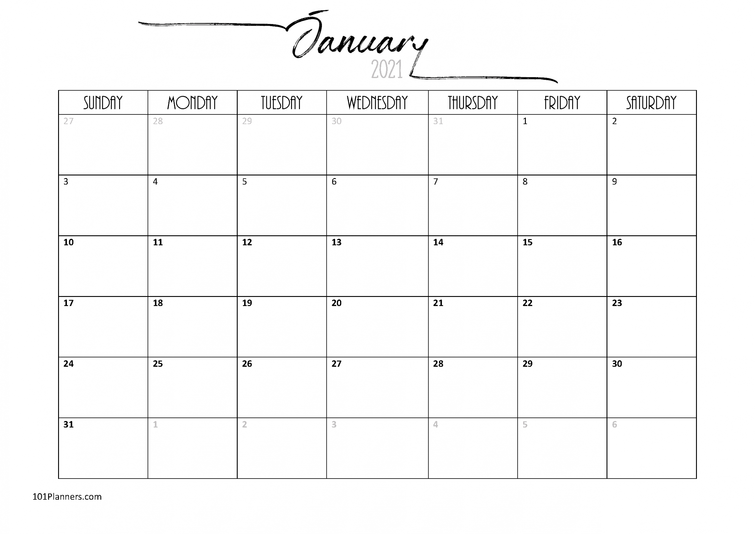 Blank Calendar