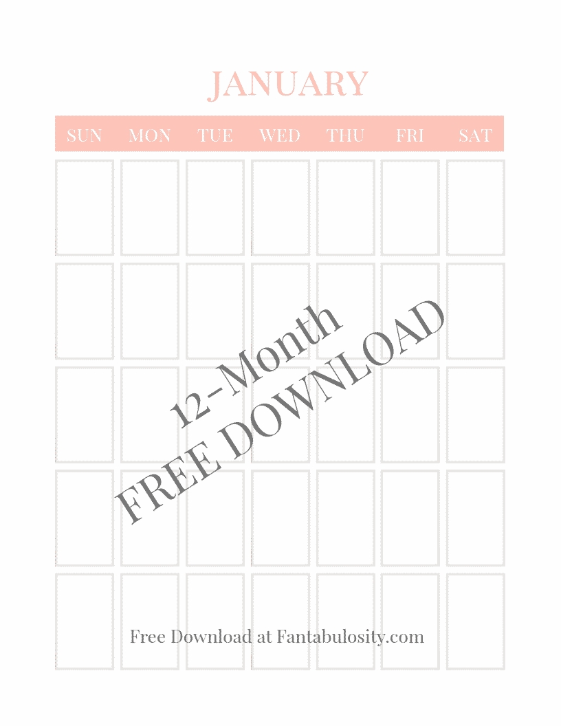 blank calendar free vertical monthly calendar printable