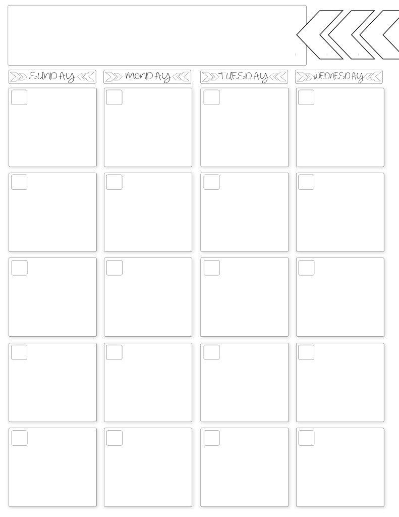 Blank Calendar Monthly & Weekly Printables Craft Shack