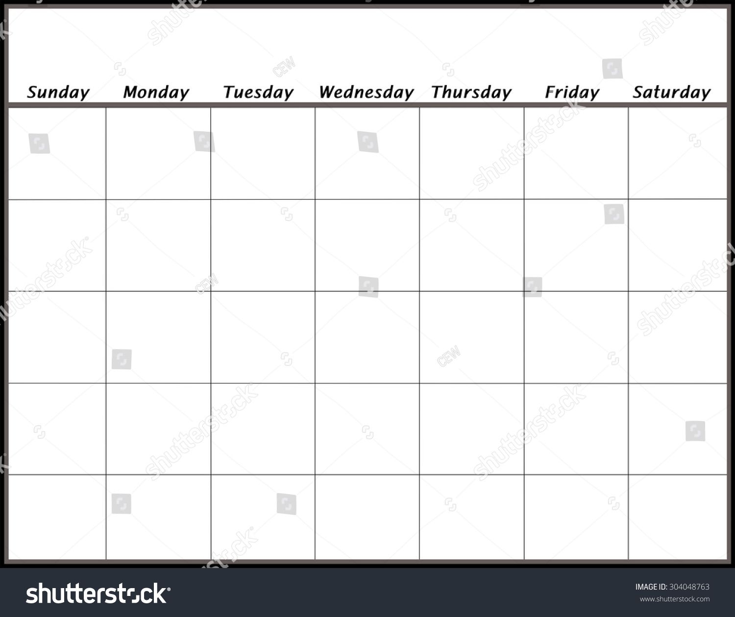 blank calendar page days no year stock illustration 304048763