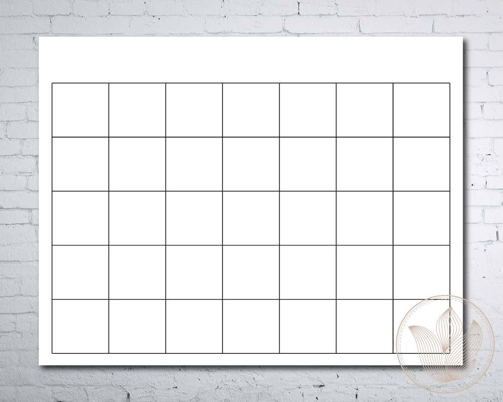 Blank Calendar Printable Page, Ready To Print Calendar, Printable Calendar, Diy Calendar, 8x10, 8 5x11, A4, Jpg, Pdf