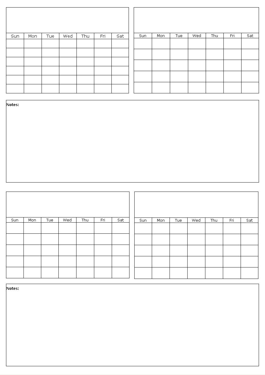 Blank Calendar Templates