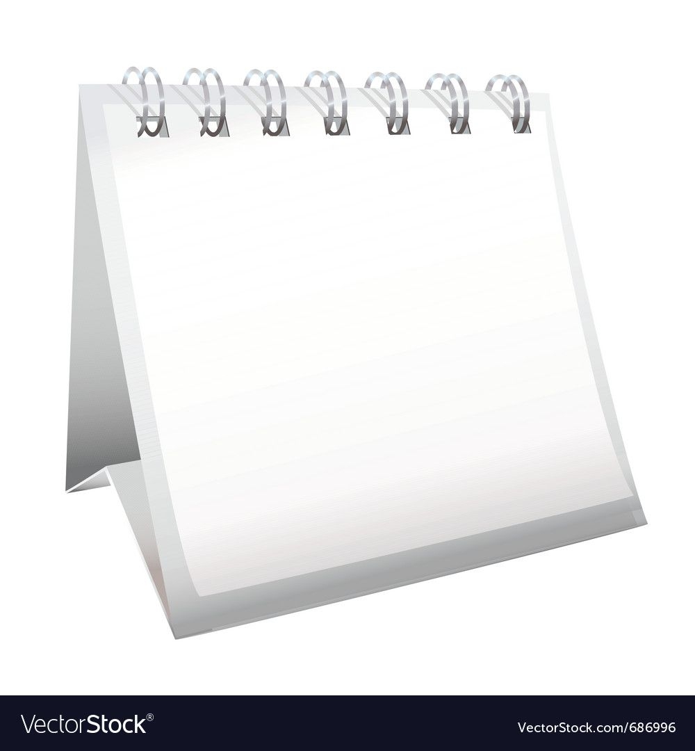 blank calendar with spiral bound