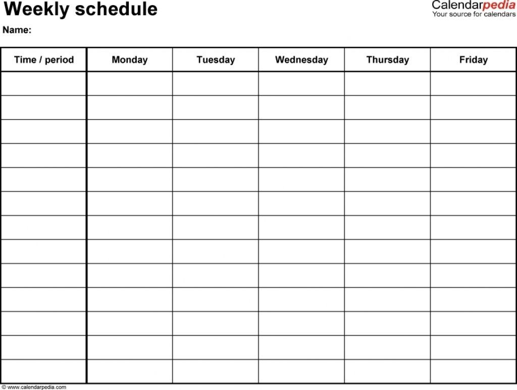 monday friday schedule template example calendar printable