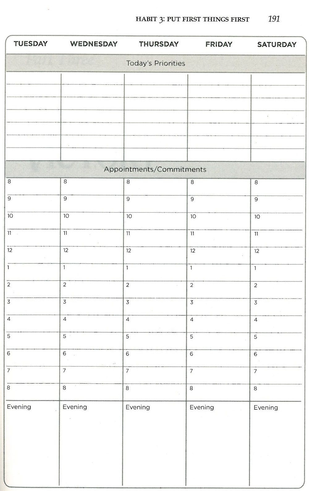 printable a4 pdf weekly wall planner calendar based on 7 habits of