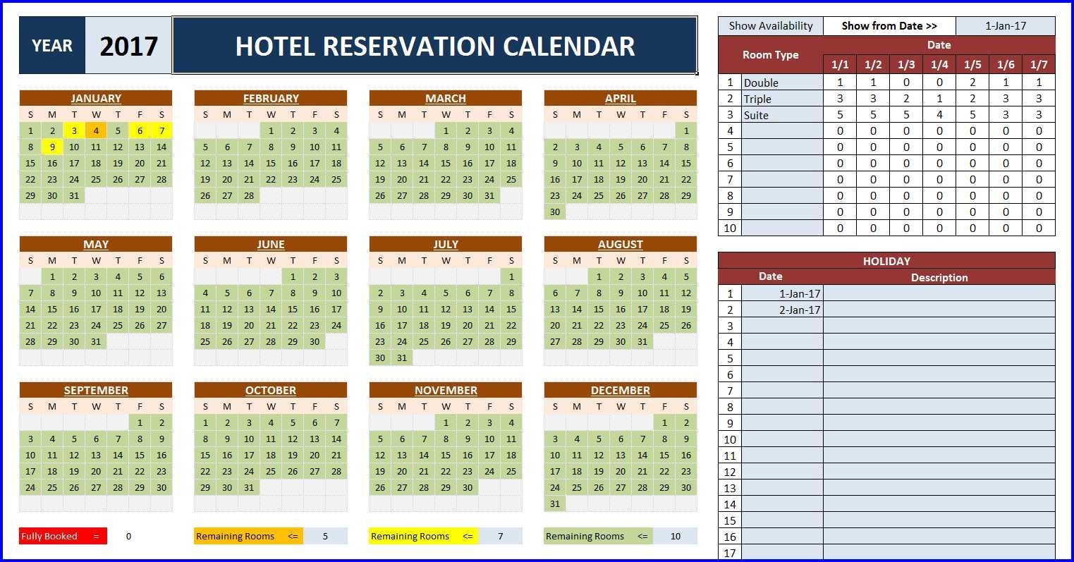 booking and reservation calendar » the spreadsheet page