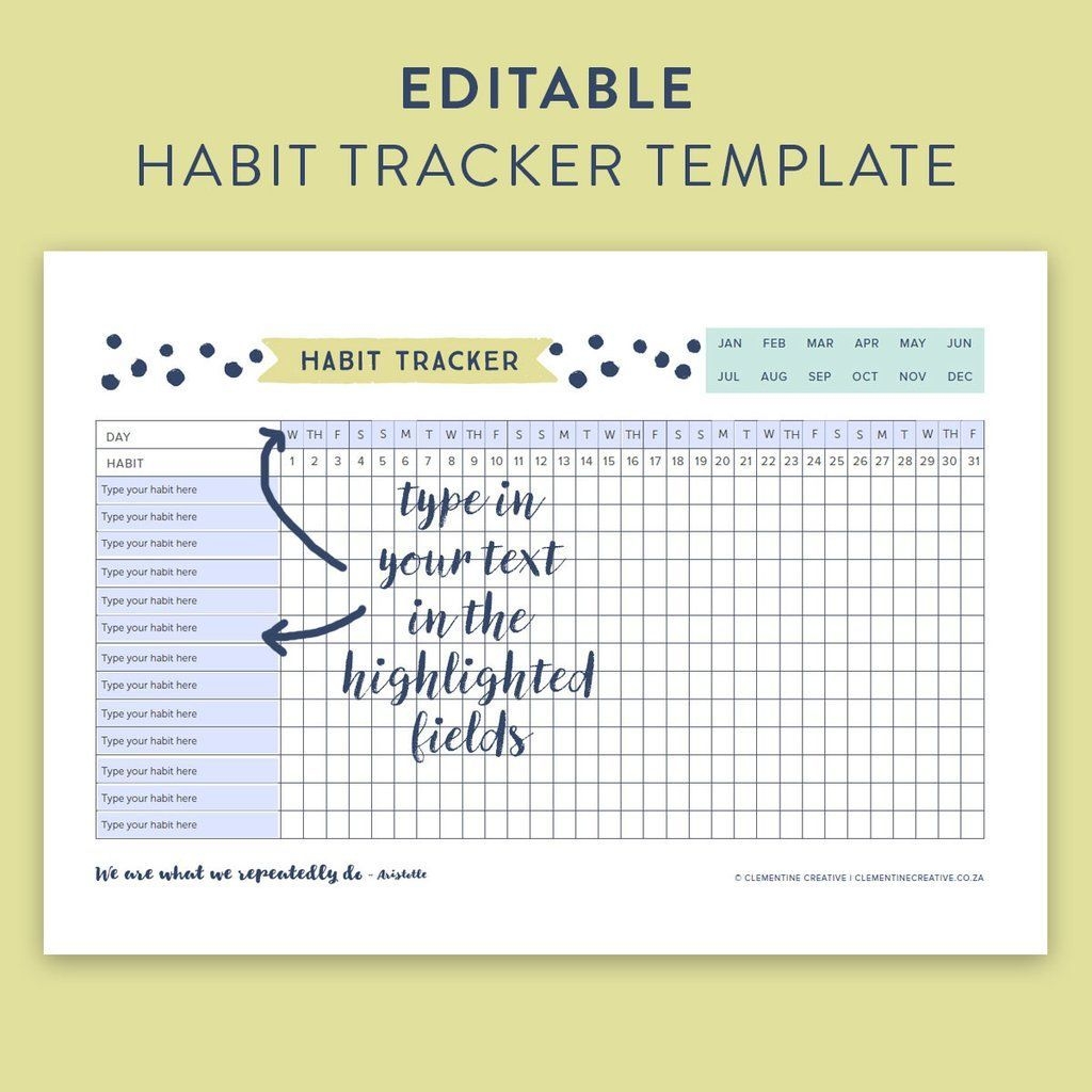 By Using This Free Printable Habit Tracker It Will Help You