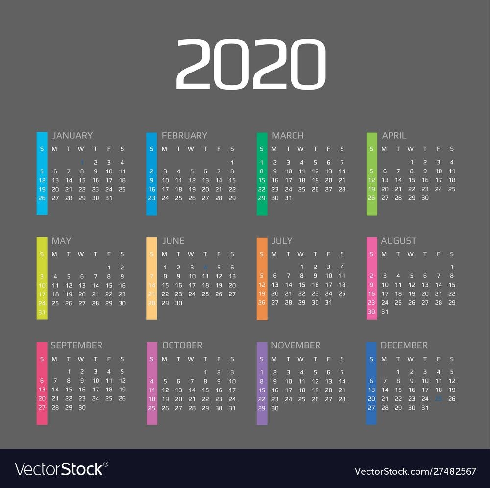 Calendar 2020 And 2021 Template 12 Months