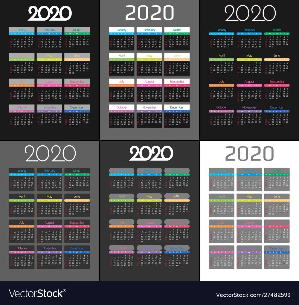 Calendar 2020 And 2021 Template 12 Months