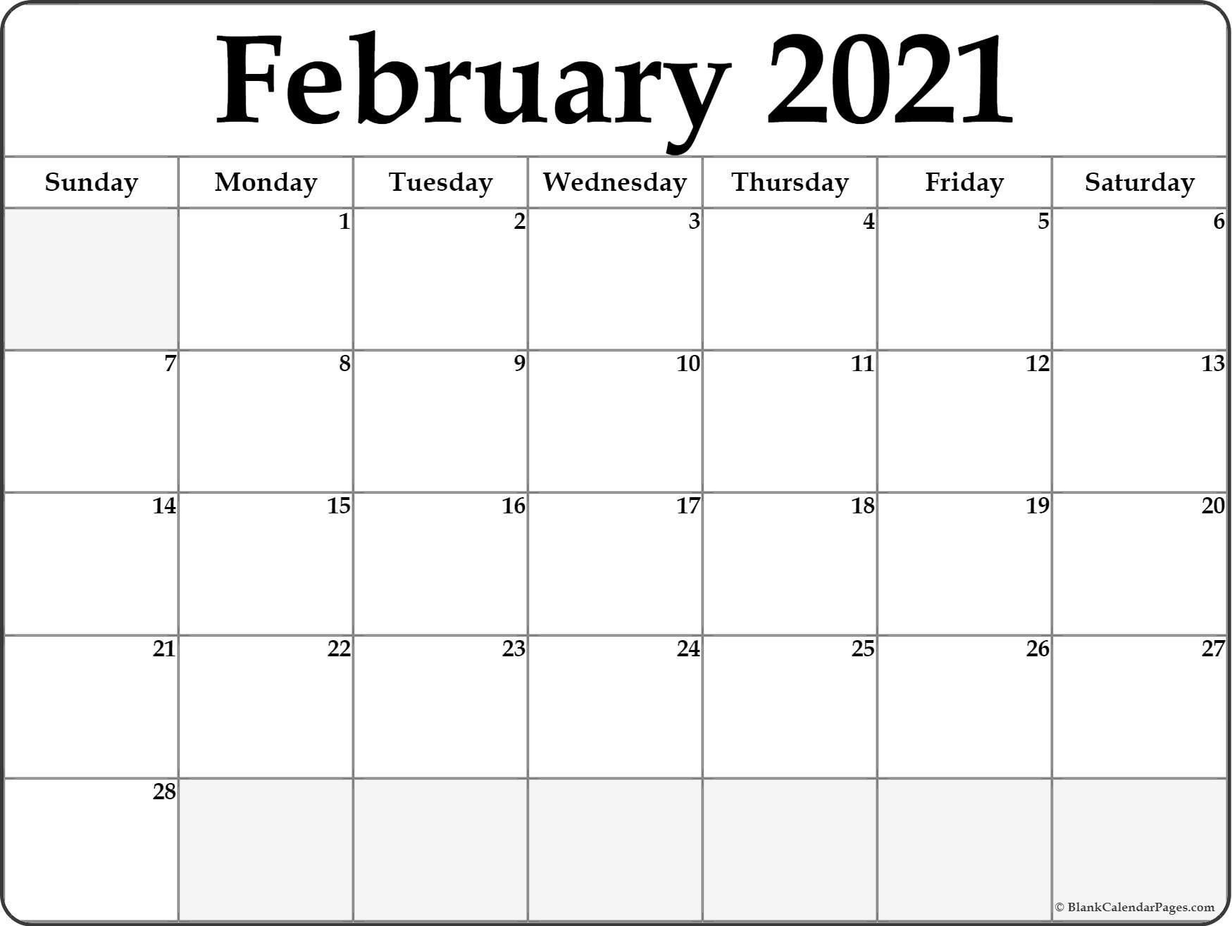 Calendar 2021 January February Blank In 2020 | Printable
