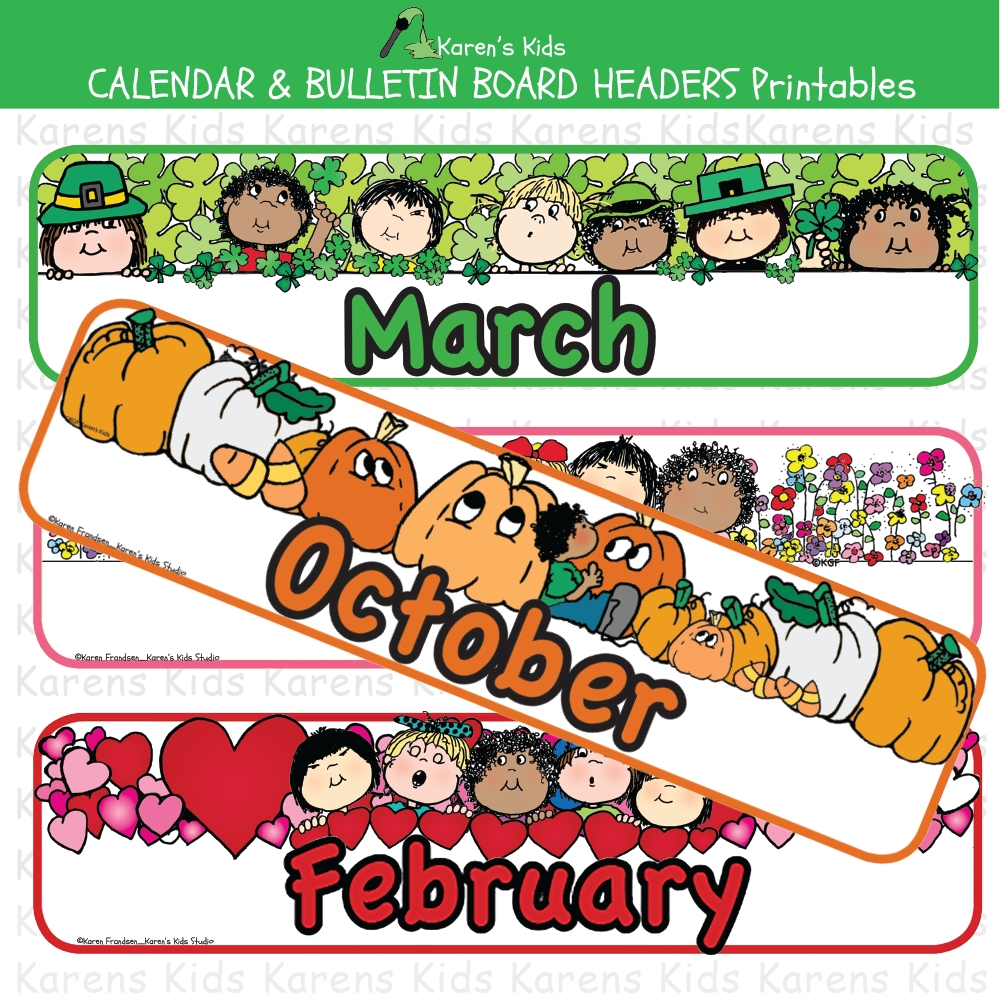 Calendar And Bulletin Board Monthly Headers Clipart And