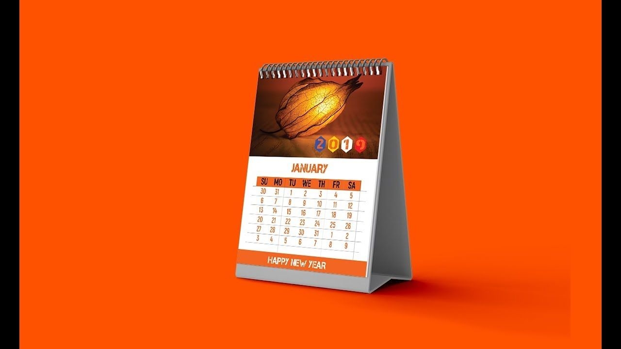 Calendar Design (2019 Desk Calendar) Photoshop Tutorial