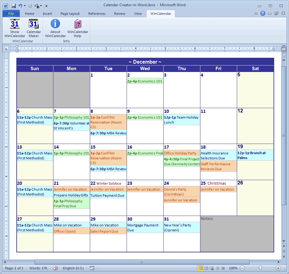 Calendar Maker & Calendar Creator For Word And Excel