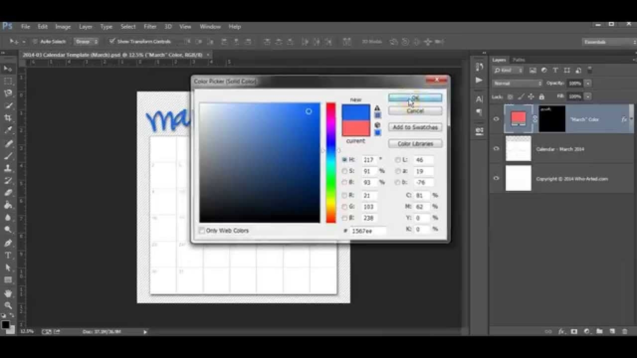 calendar template photoshop tutorial