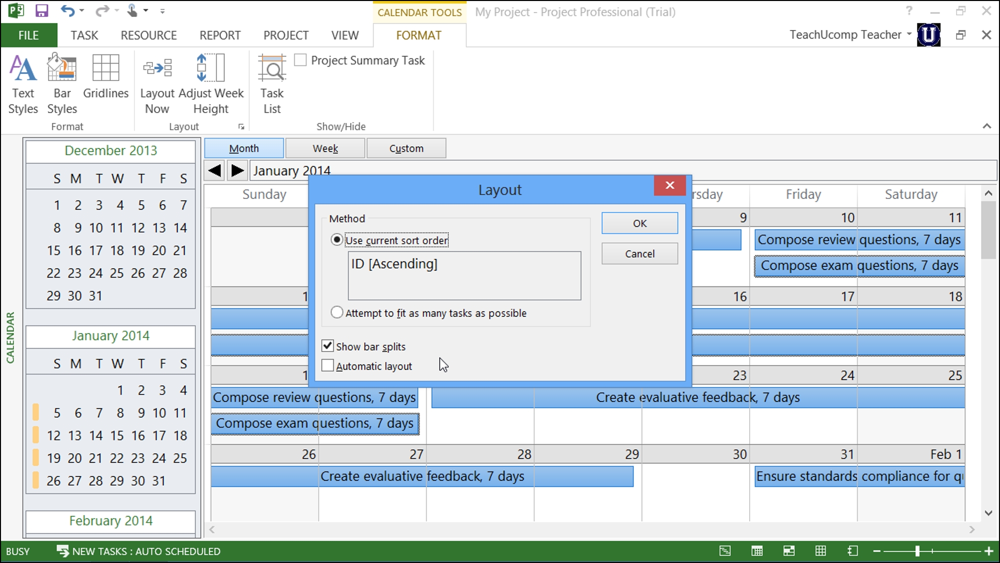 Calendar View In Microsoft Project Tutorial