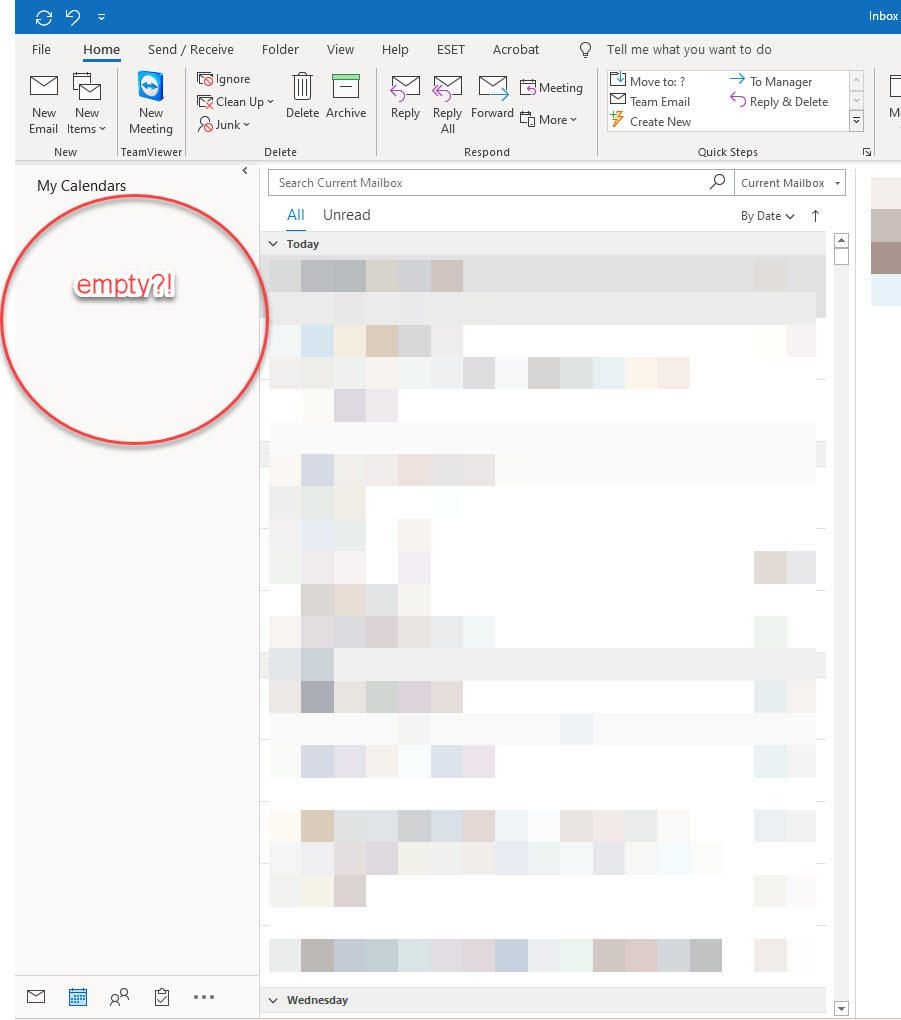 Calendars In Outlook (office 365) Have Disappeared Help