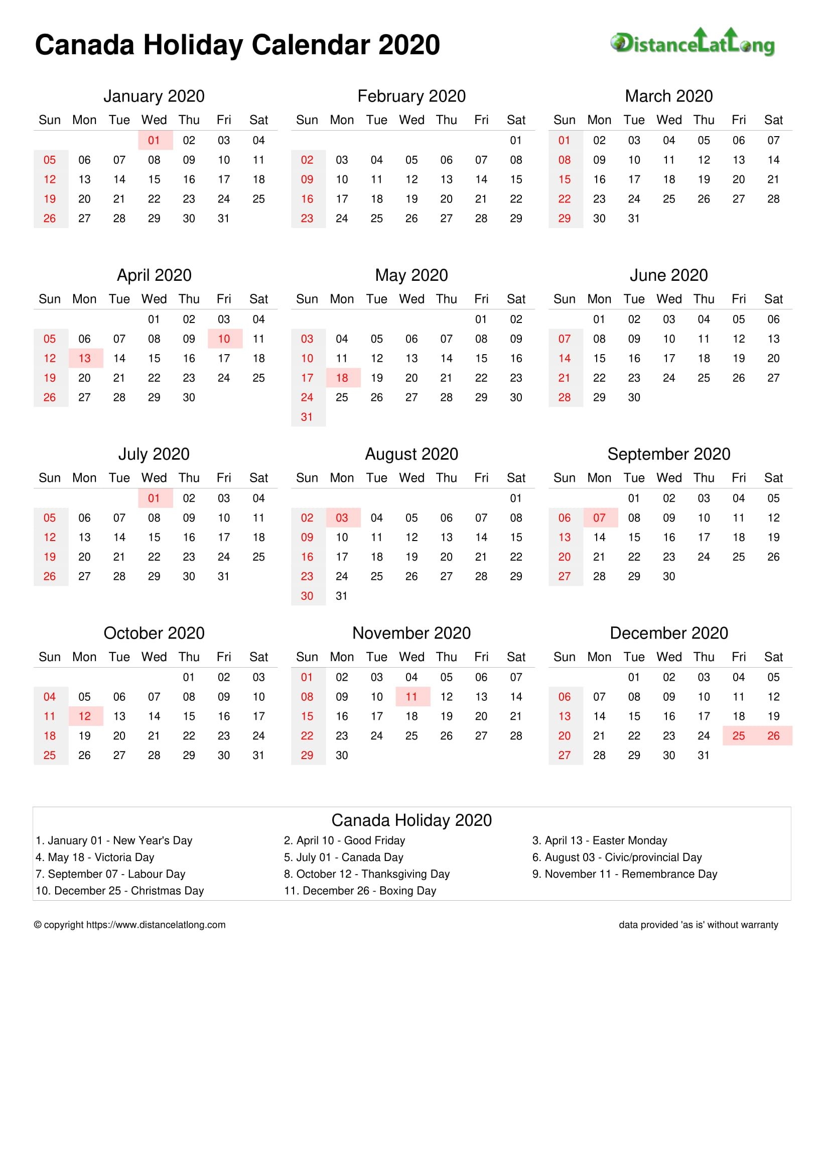 canada holiday calendar 2020 jpg templates distancelatlong