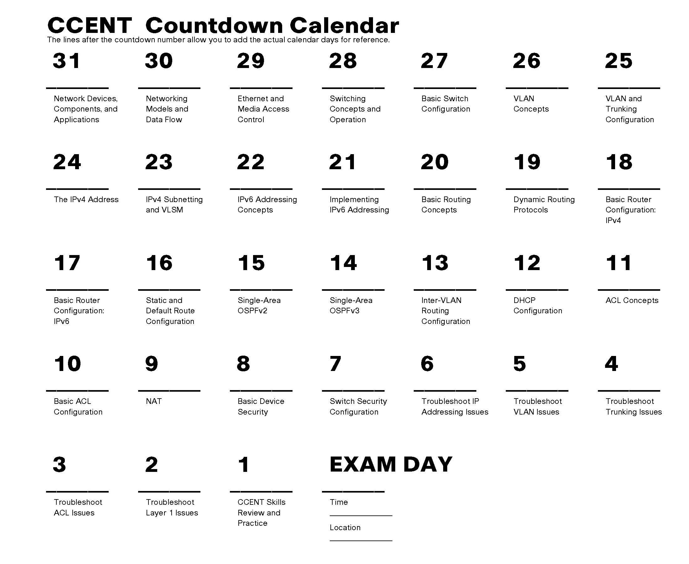 Ccent Countdown Calendar