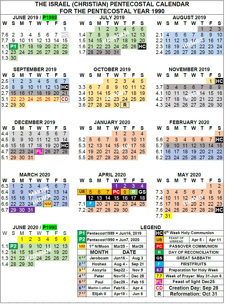 Cascade Christian Calendar