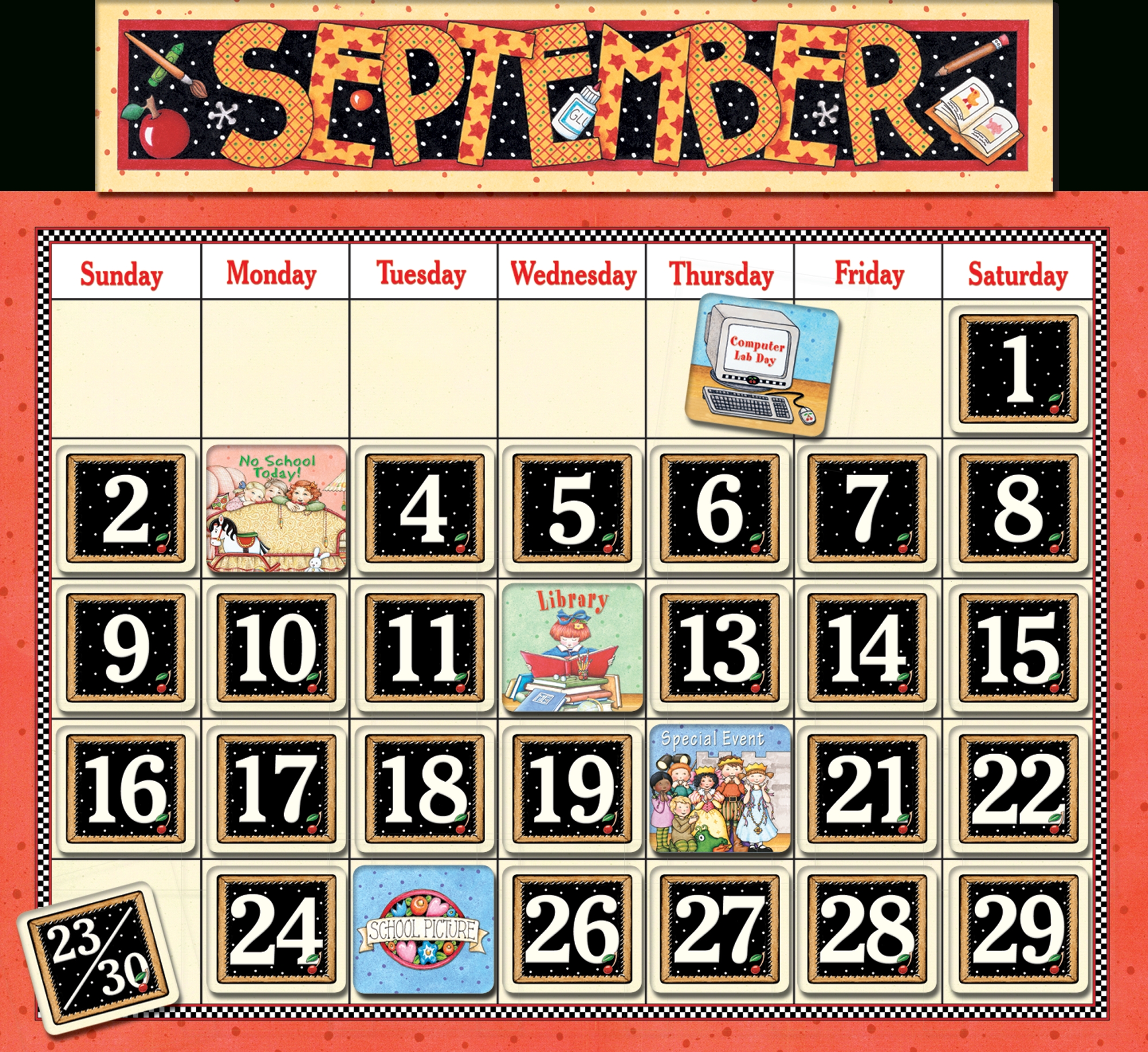 classroom calendar bulletin board from mary engelbreit