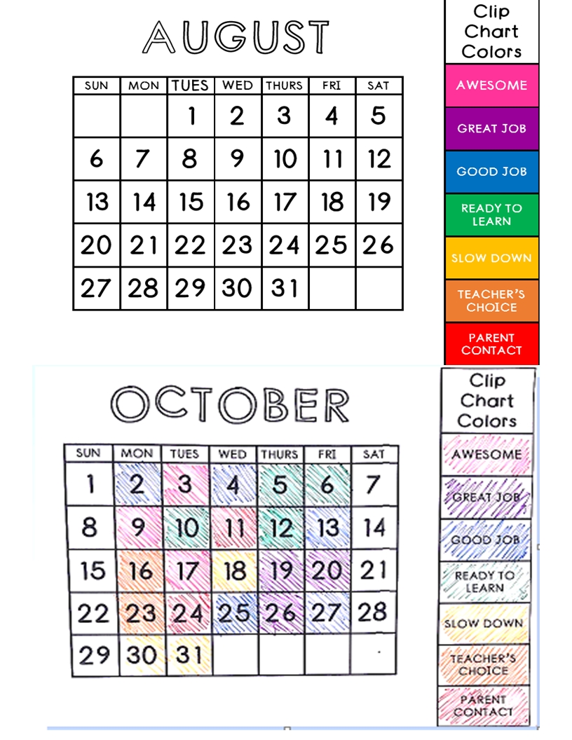 Classroom Clip Charts | Clip Chart, Behavior Calendar