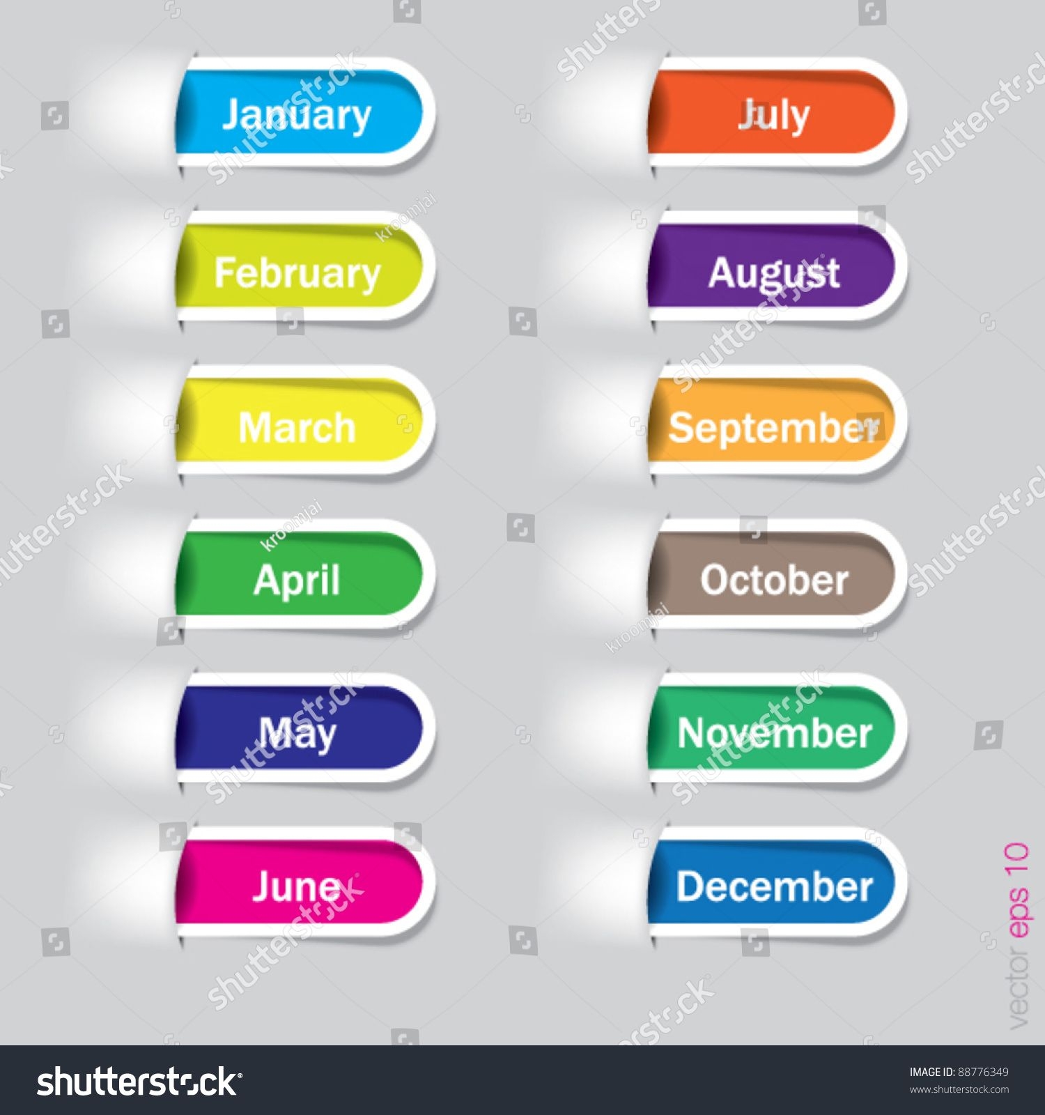 Color Labels Month Vector Your Design Stock Vector (royalty