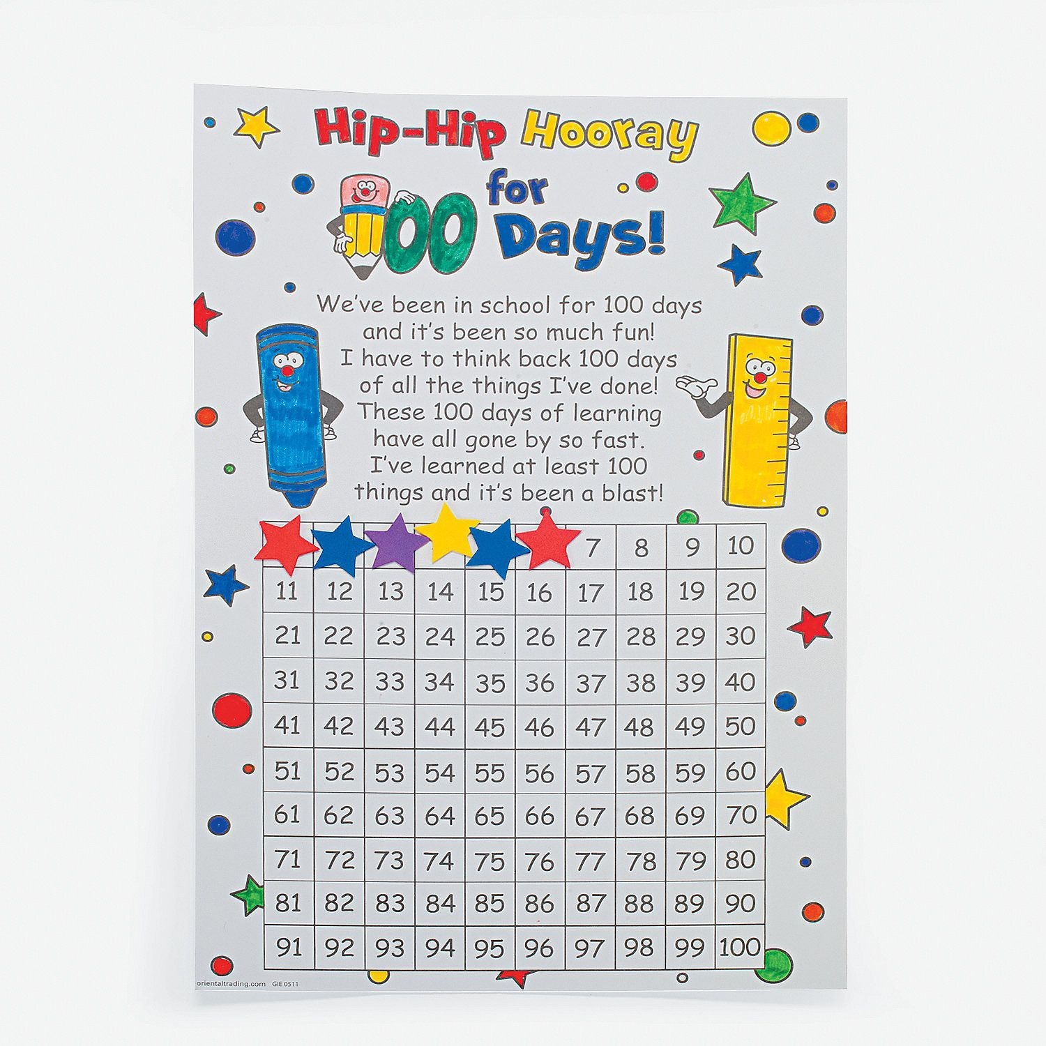 color your own “100th day” countdown calendars