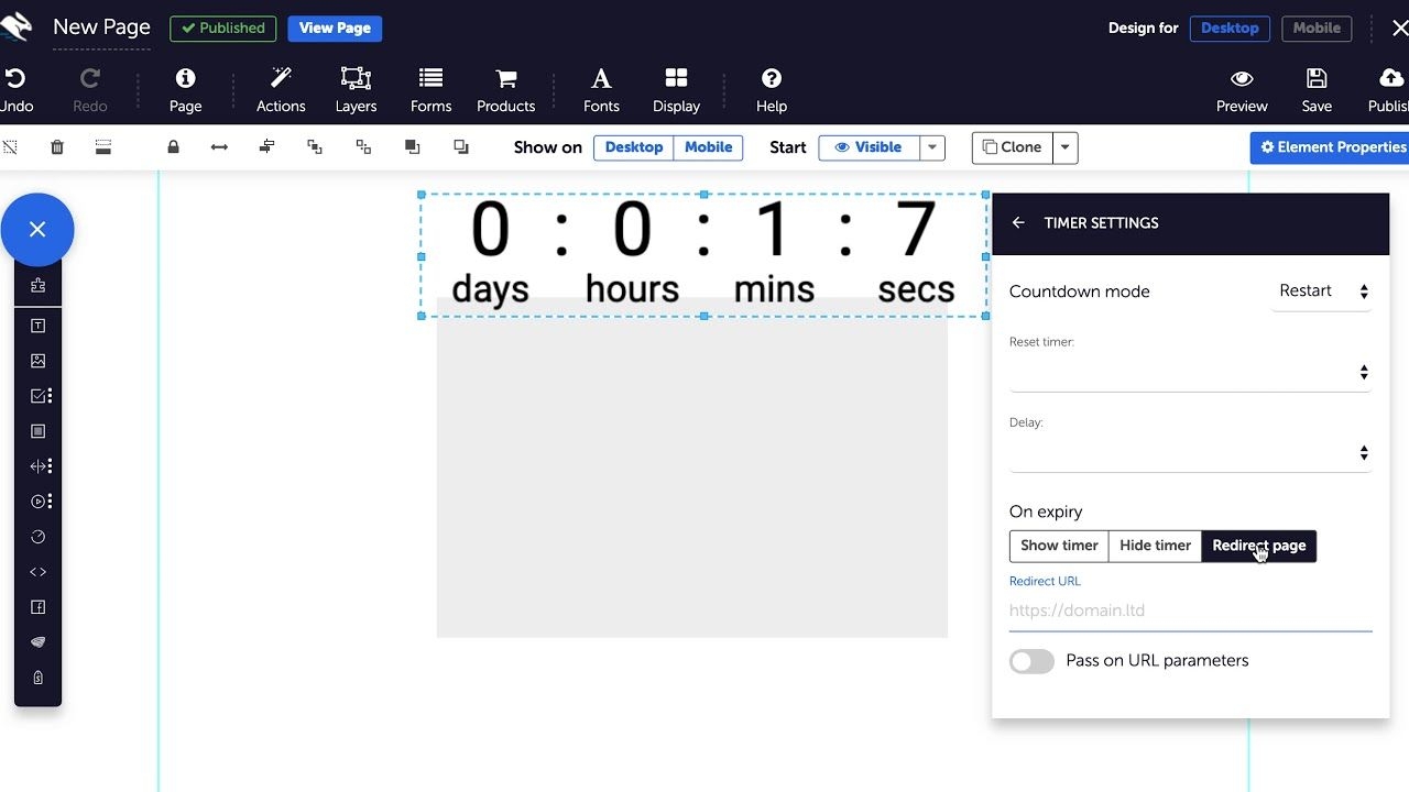 convertri help how to add a countdown timer