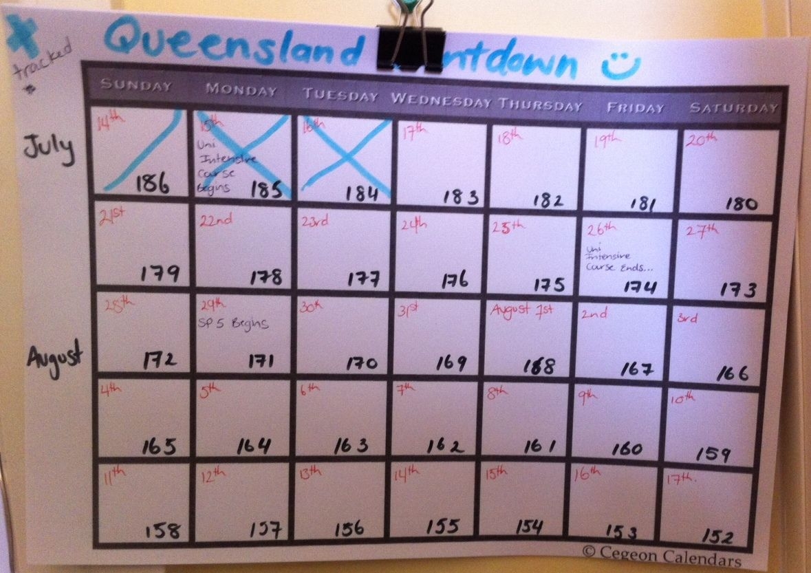 Countdown To Retirement Calendar - Example Calendar Printable