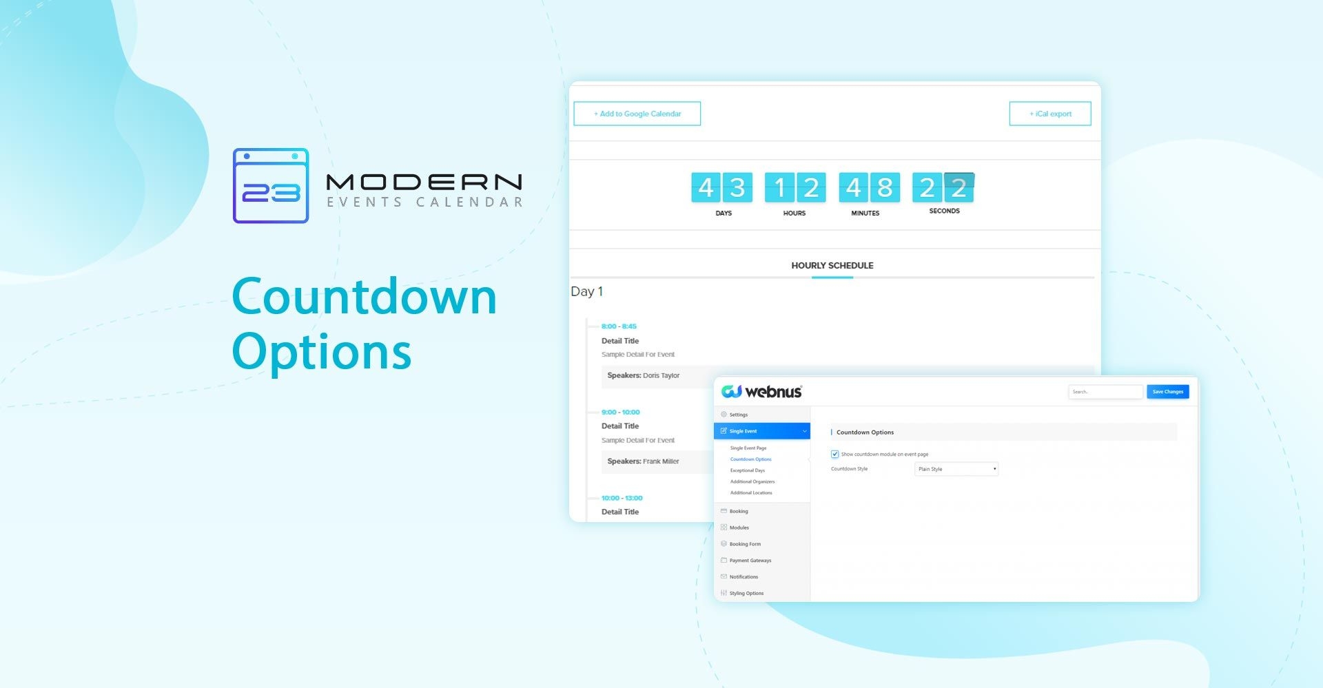 countdown options modern events calendar