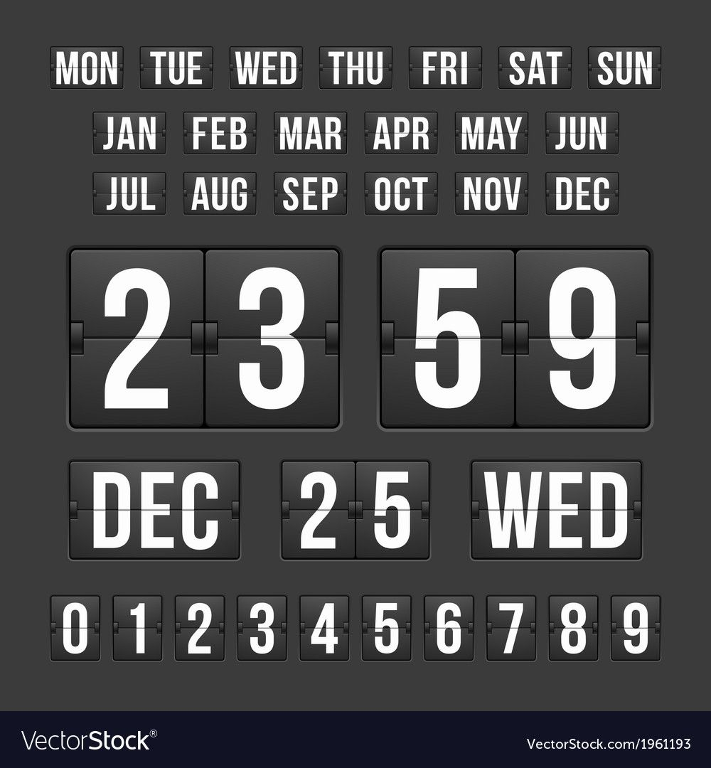 countdown timer and date calendar scoreboard
