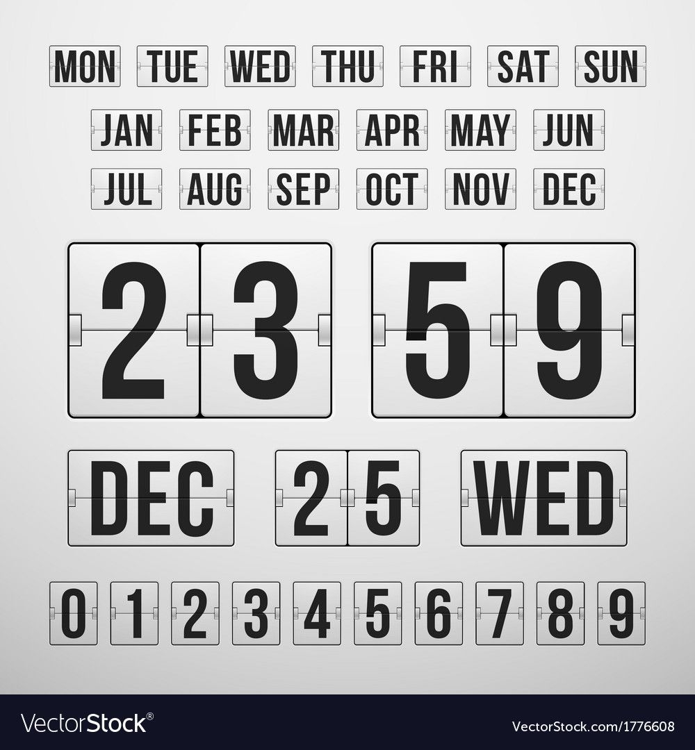 countdown timer and date calendar scoreboard