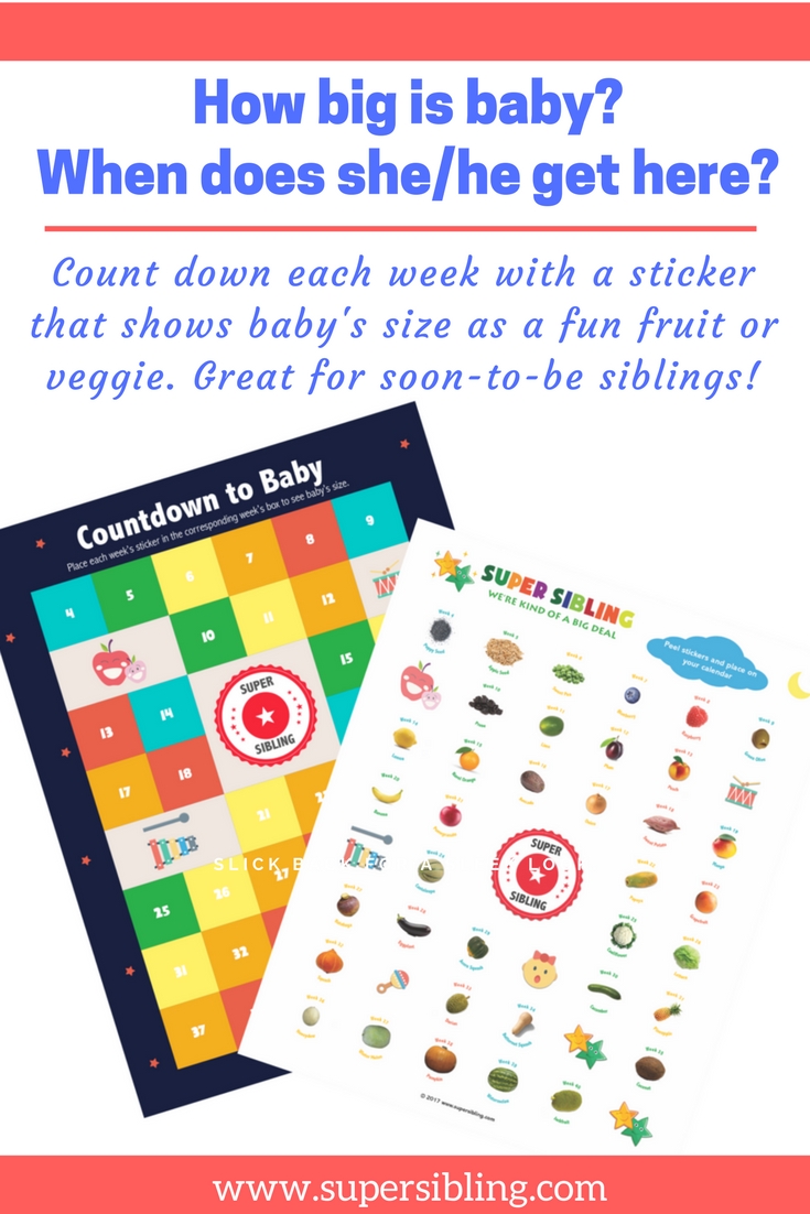 Countdown To Baby Calendar Super Sibling | Baby Calendar