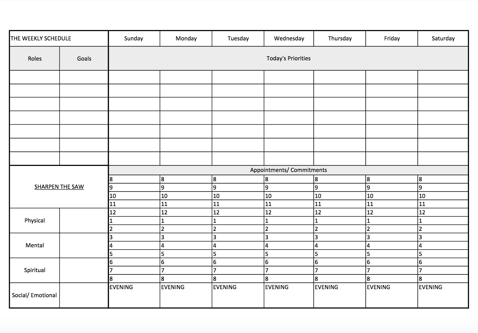 Printable 7 Habits Worksheets